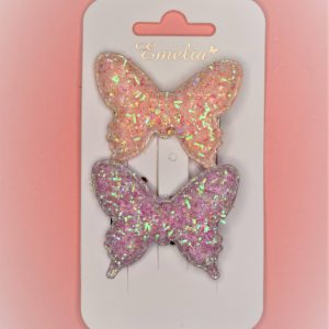 Glitter butterfly beak clips