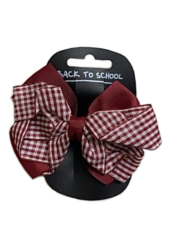 Back to school large bow on crocodile clip
